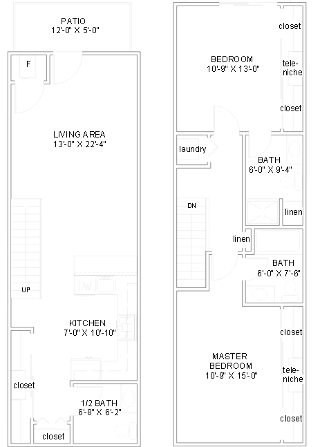 2BR/2.5BA - Maisonette
