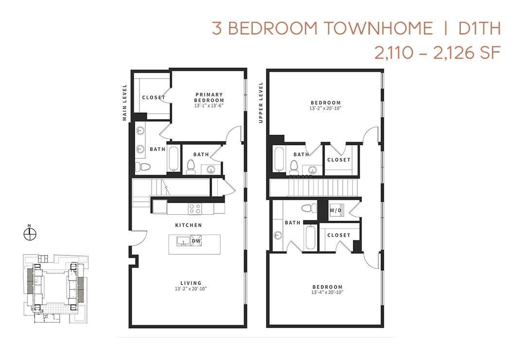 Floor Plan - Three Bedroom Penthouse D1th