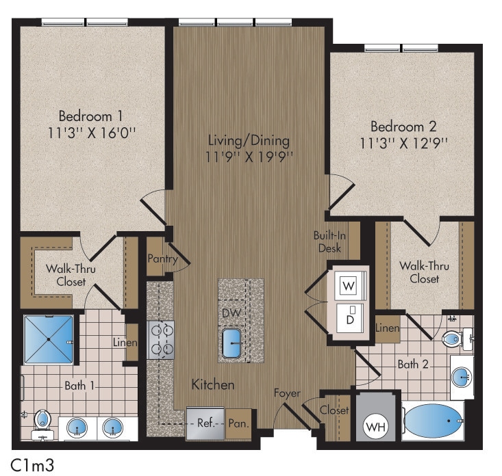 Floor Plan - C1M3 Amaranth 1248 sq ft