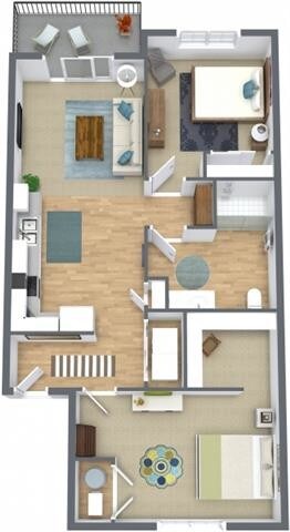 Floor Plan - 2 Bedrooms / 1 Bathroom Accessible
