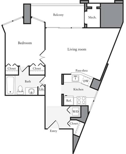 Floor Plan - 1 Bedroom B