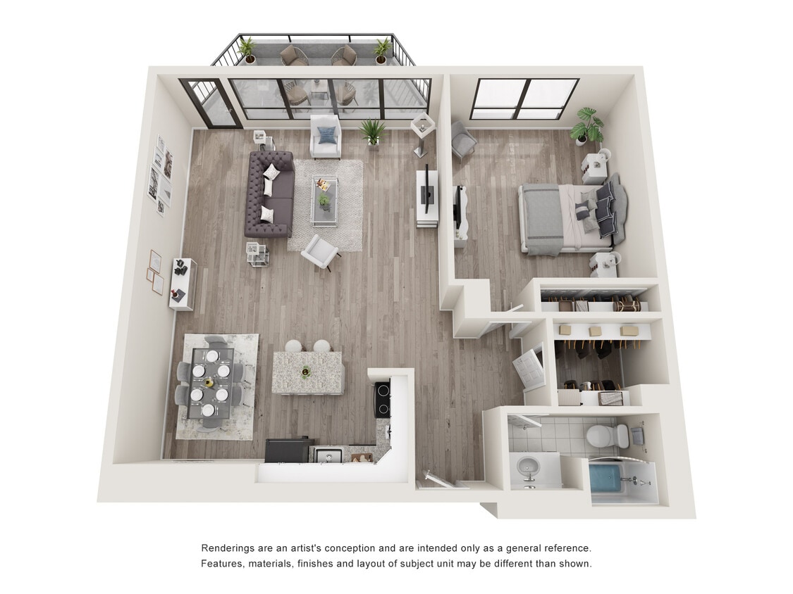 Floor Plan - 1 BED 1 BATH [A1]