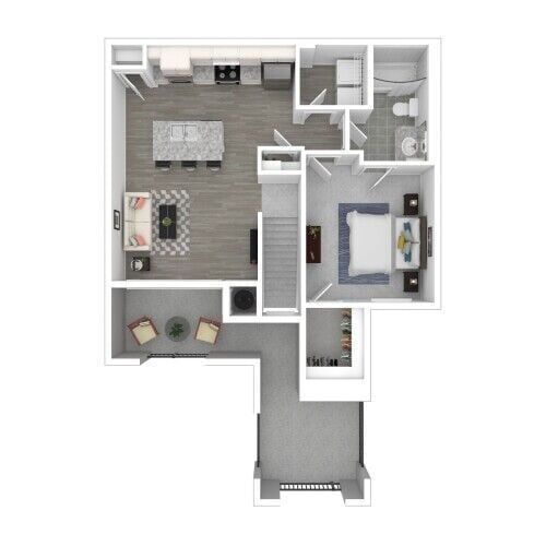 Floor Plan - 1x1A Skysuite w/sundeck