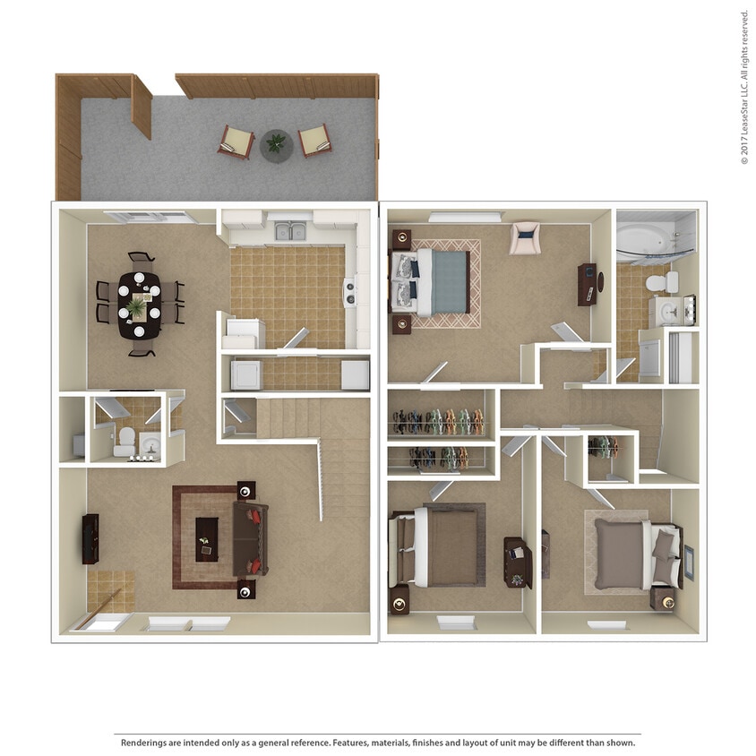 Floor Plan - 3 Bed, 1.5 Bath Upgraded