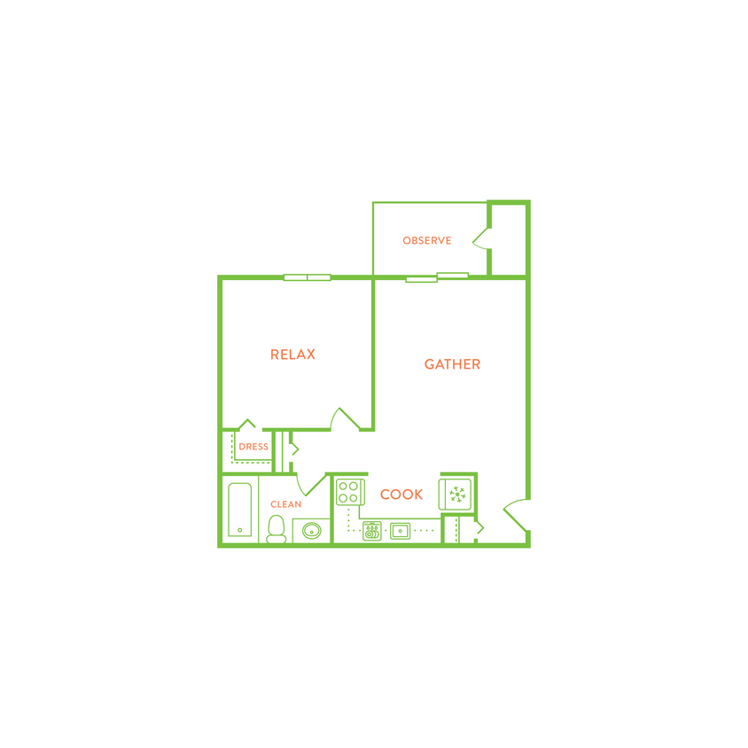 Floor Plan - ONE BEDROOM