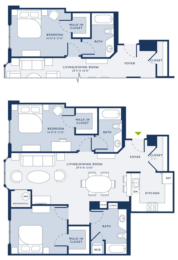 Floor Plan - 2 Bed/2 Bath-D8A
