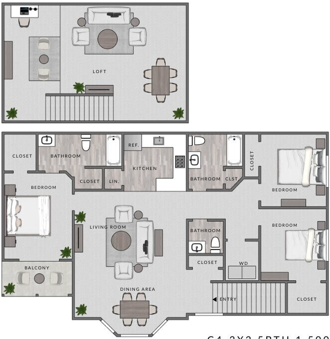 Floor Plan - C4 - 3x2.5