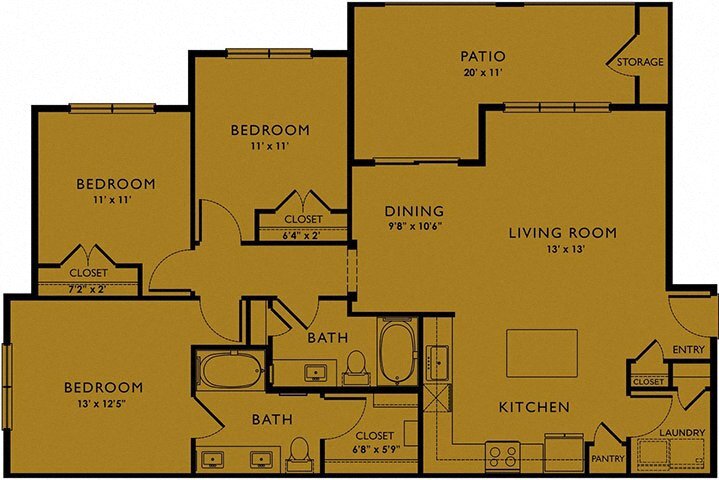 Floor Plan - Three-Bedroom (C1)