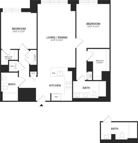 Floor Plan - 2 Bed/2 Bath-B5