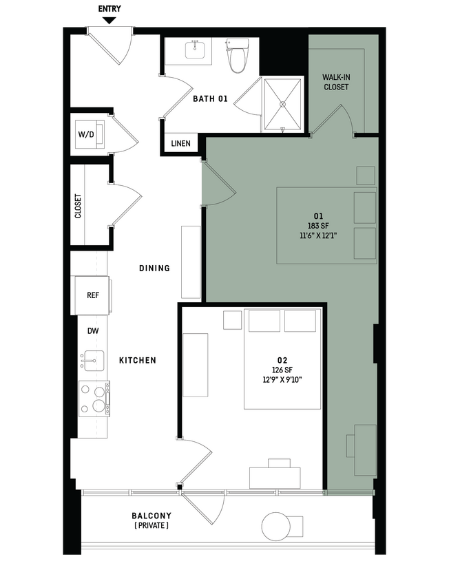 Floor Plan - Co-Living B11B-Bedroom 1