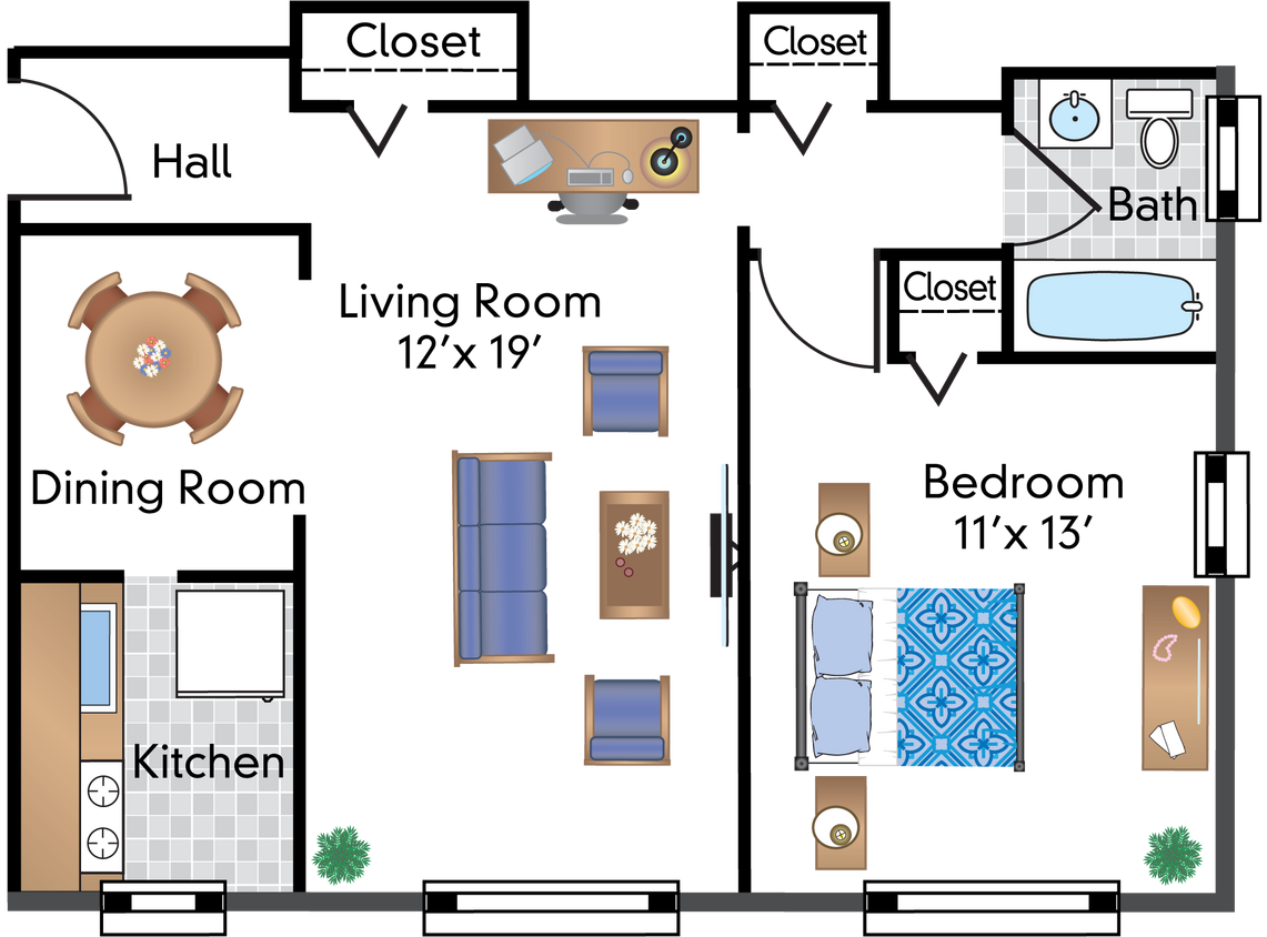 Floor Plan - 1 Bedroom 09 Tier