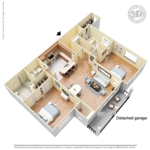 2 Bed 2 Bath 1548sf - 2 Bed 2 Bath 1-Car Garage 1548 SqFt (1498 Net)