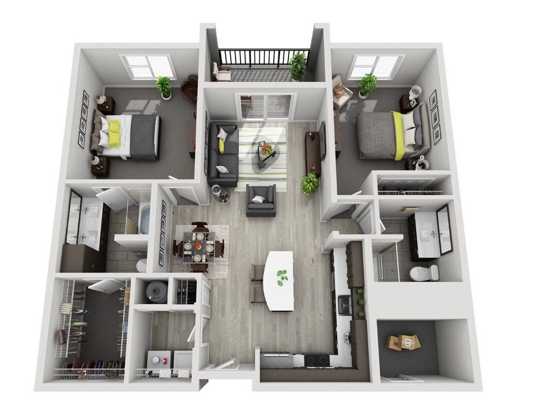 D1A (2BR) floor plan Brookside 51 - D1A (2BR)