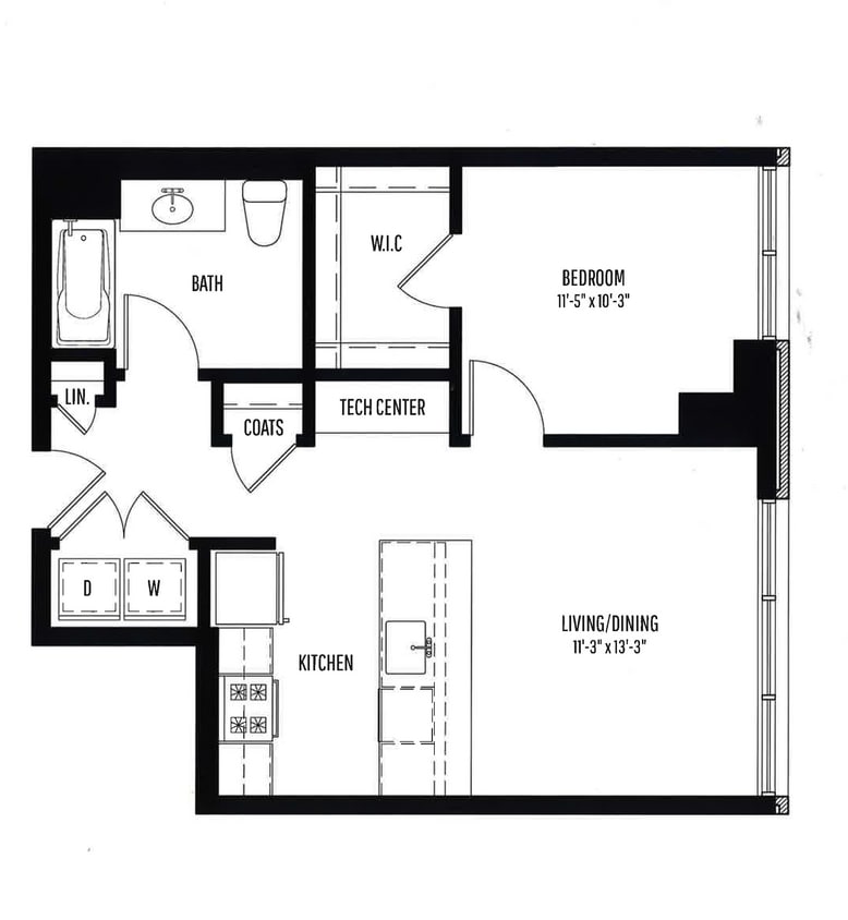 Floor Plan - BR, 1 BTH