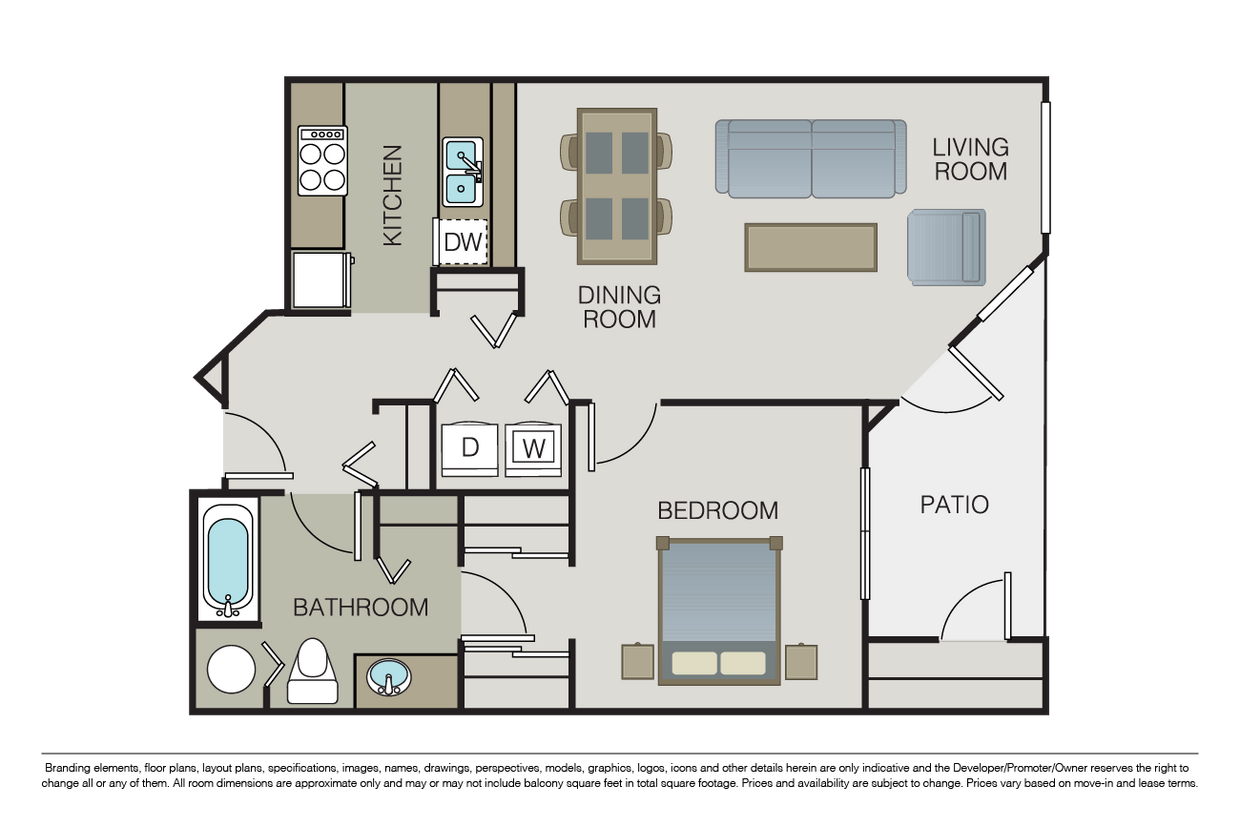 1 Bed 1 Bath - A1 - 1 Bed 1 Bath - A1