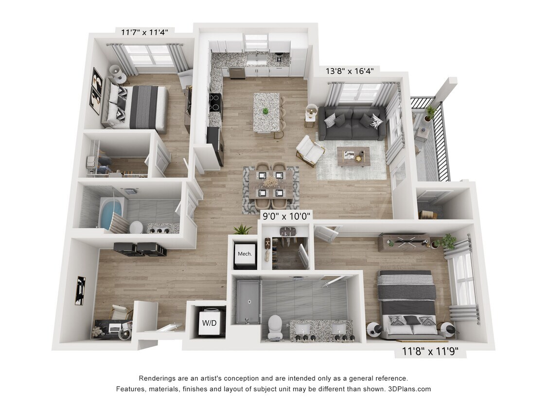 Floor Plan - Brindley 2BD 2BA