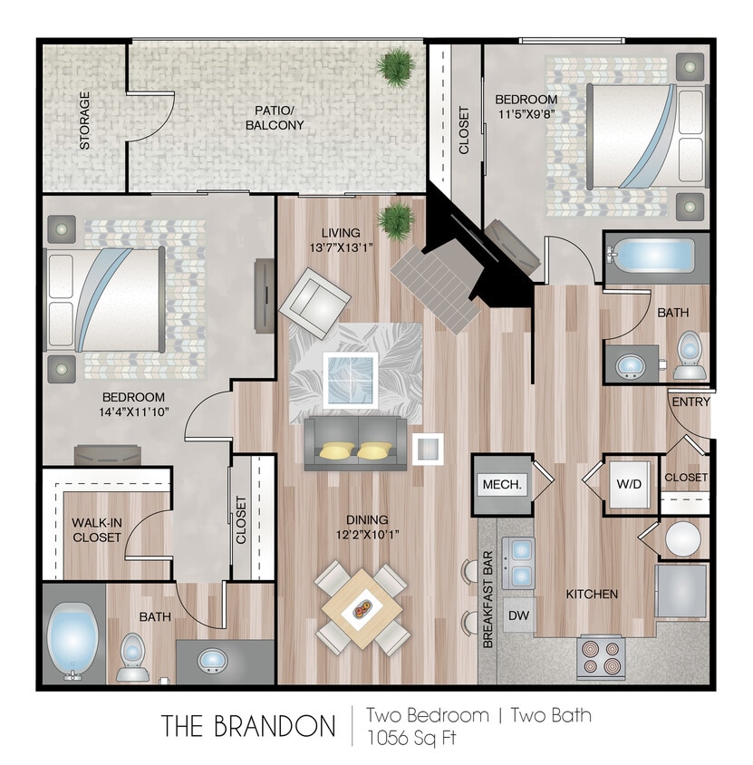 1056 Square Feet - The Brandon