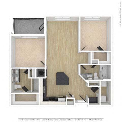 Floor Plan - Two-Bedroom (B1)
