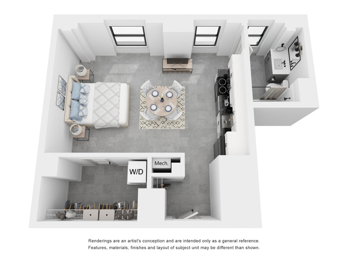 Faulkner - Studio, 1 Bath, 581 sq. ft. - Faulkner