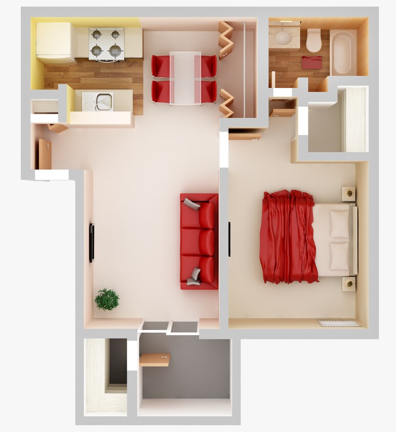One Bedroom, 660 sq ft - A1-Classic