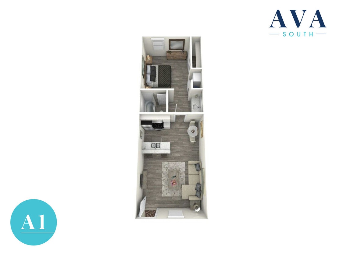 Floor Plan - Ava South - A1 with Washer/Dryer Included