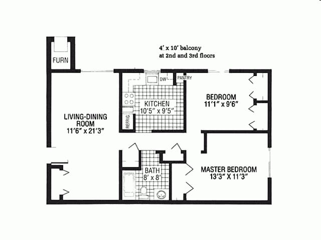 2 Bedroom - 2A10 - 2 Bedroom  2A10