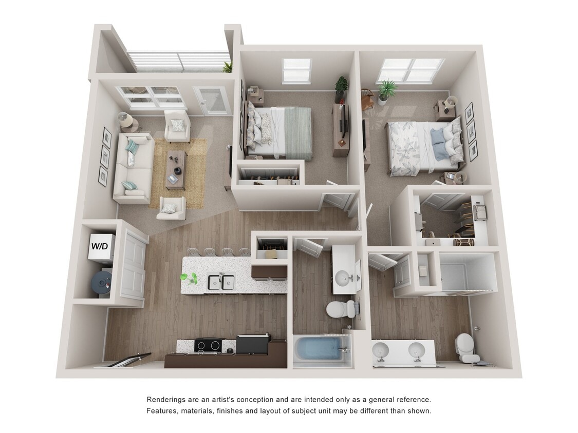 Floor Plan - Two Bed, Two Bathroom B