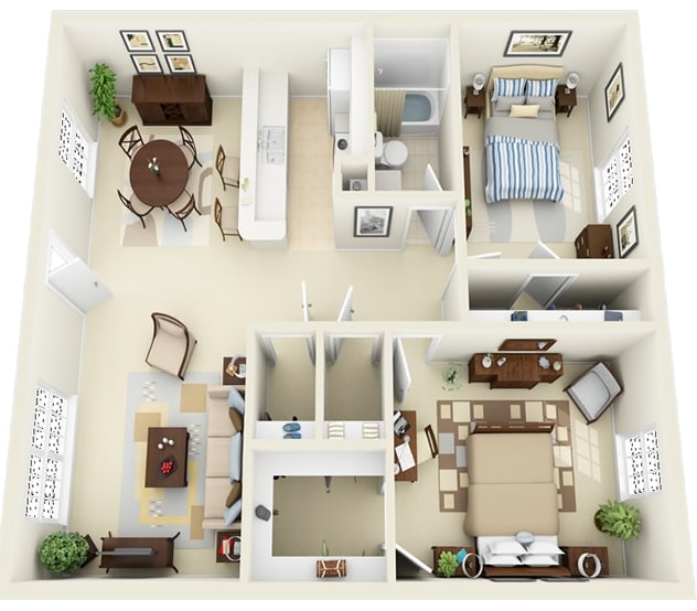 2BR/1BA - Pelican U