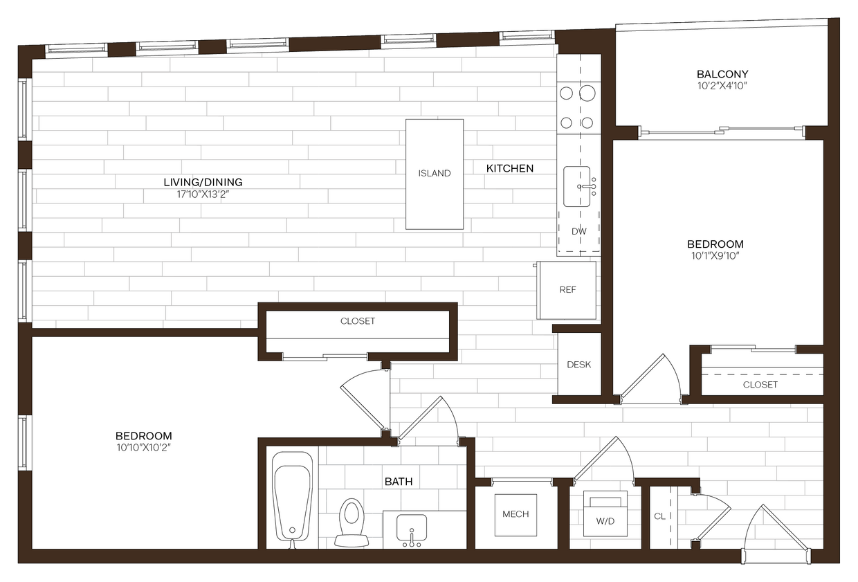 Floor Plan - 2 Bed/1 Bath-B5