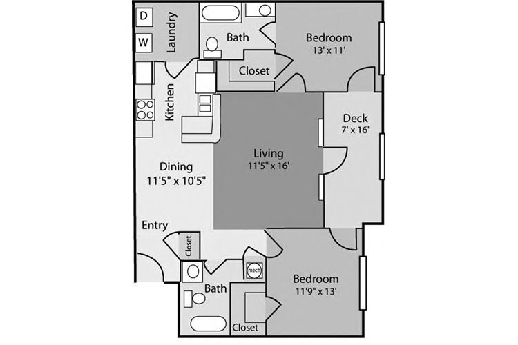 Floor Plan - Randall B2DR8