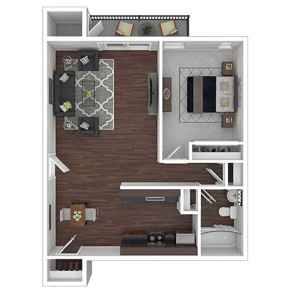 Floor Plan - 1 BEDROOM (1A/1AR/1AF)