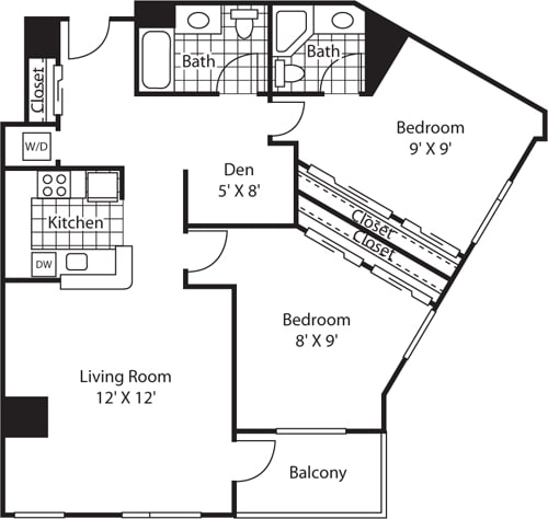 Floor Plan - Two Bedroom 1187