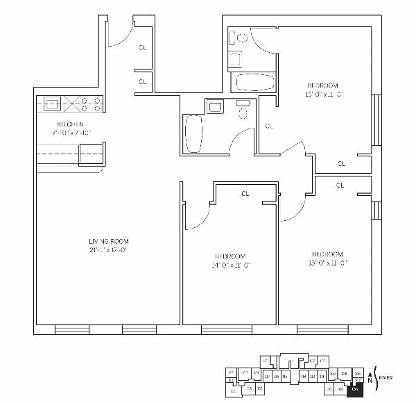Floor Plan - LINCOLN HOUSE - 3 Bedrooms Two Bathroom