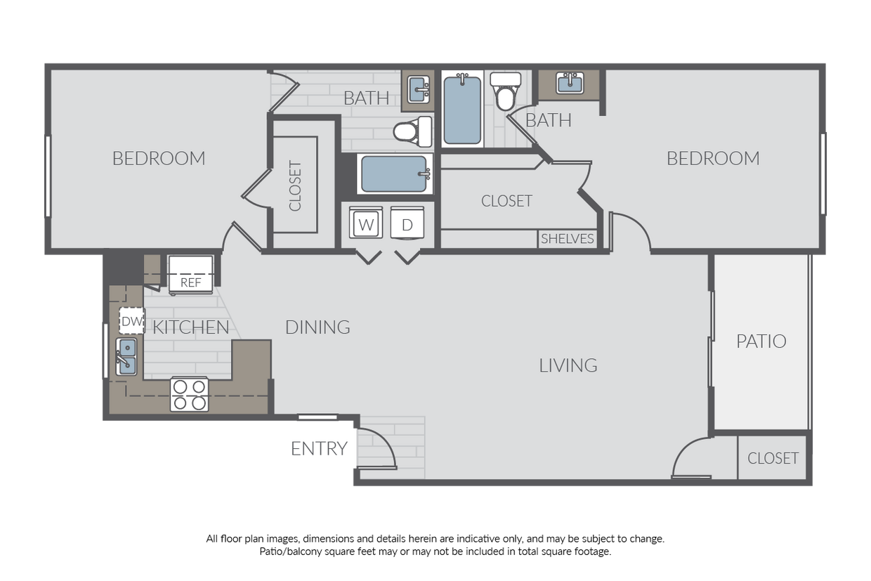 Plan 22D (2 Bed, 2 Bath) - Plan 22D
