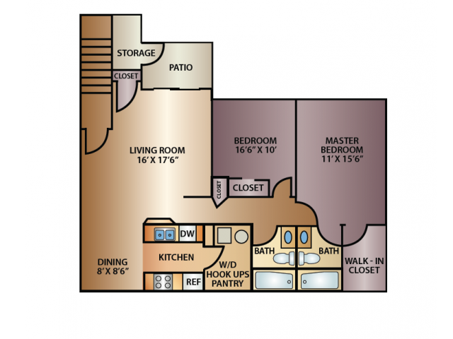 Meadow 2 Bed Floor Plan - Meadow