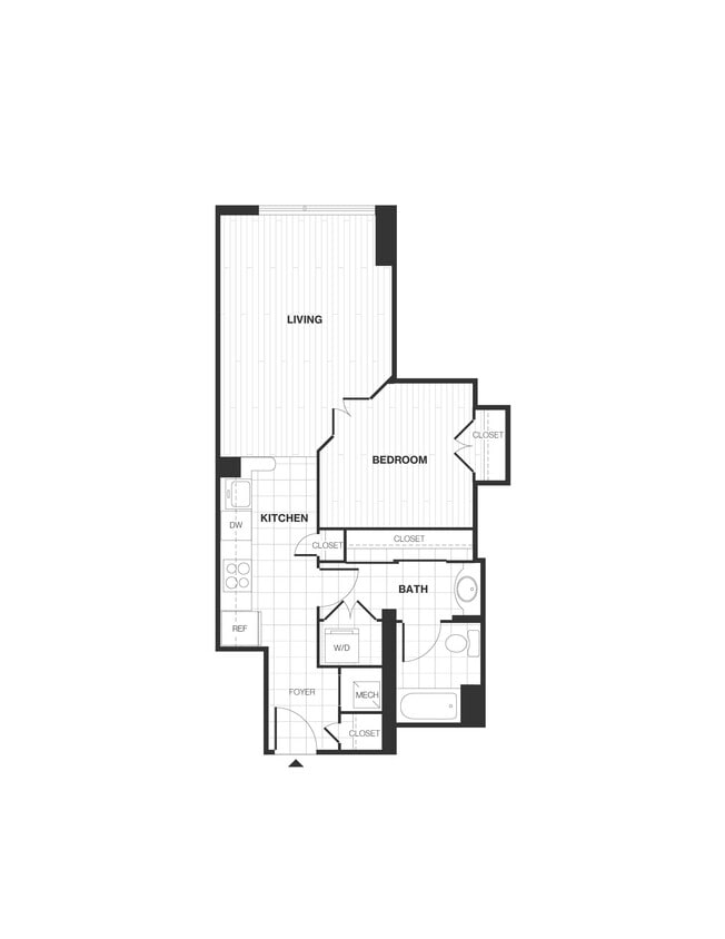 Floor Plan - Studio/1 Bath with Den