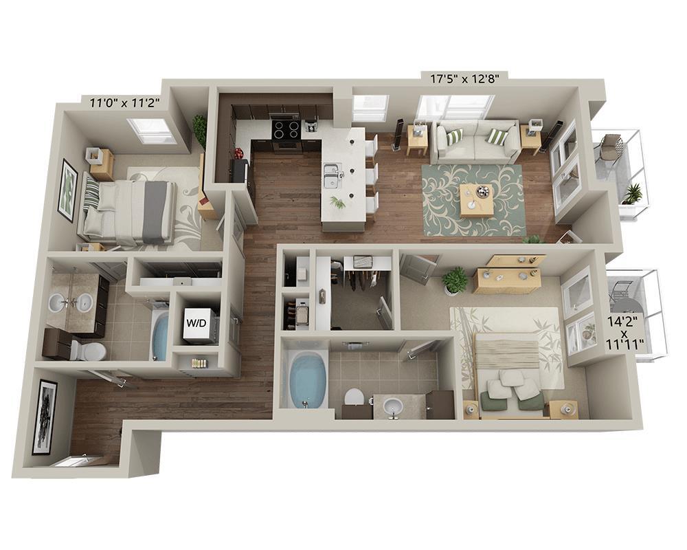 Floor Plan - Two Bedroom B2G