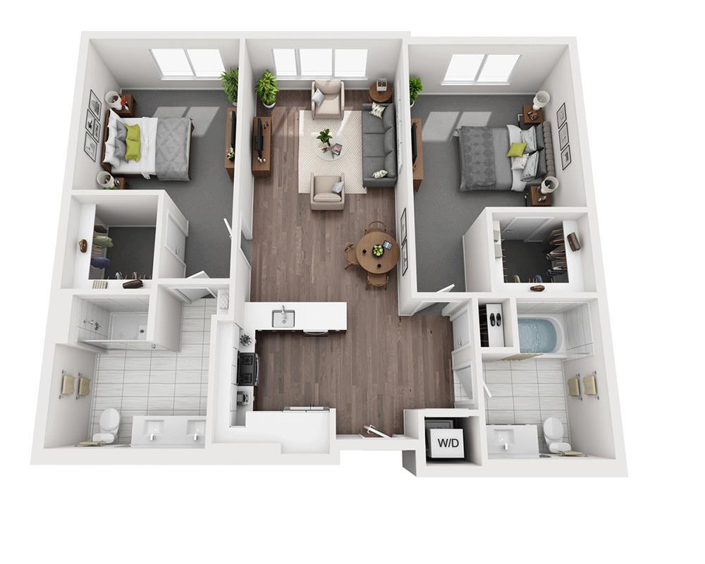 Floor Plan - Two Bedroom B2D