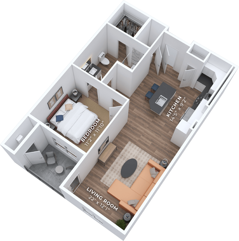 Floor Plan - A1 One Bedroom 