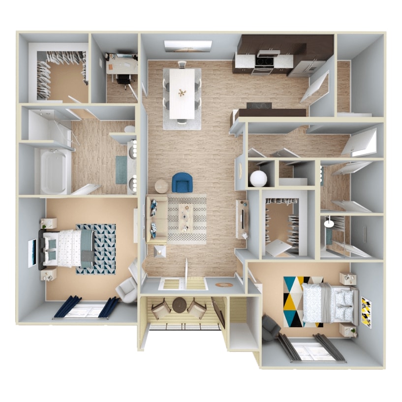 Floor Plan - 2 Bedroom Deluxe