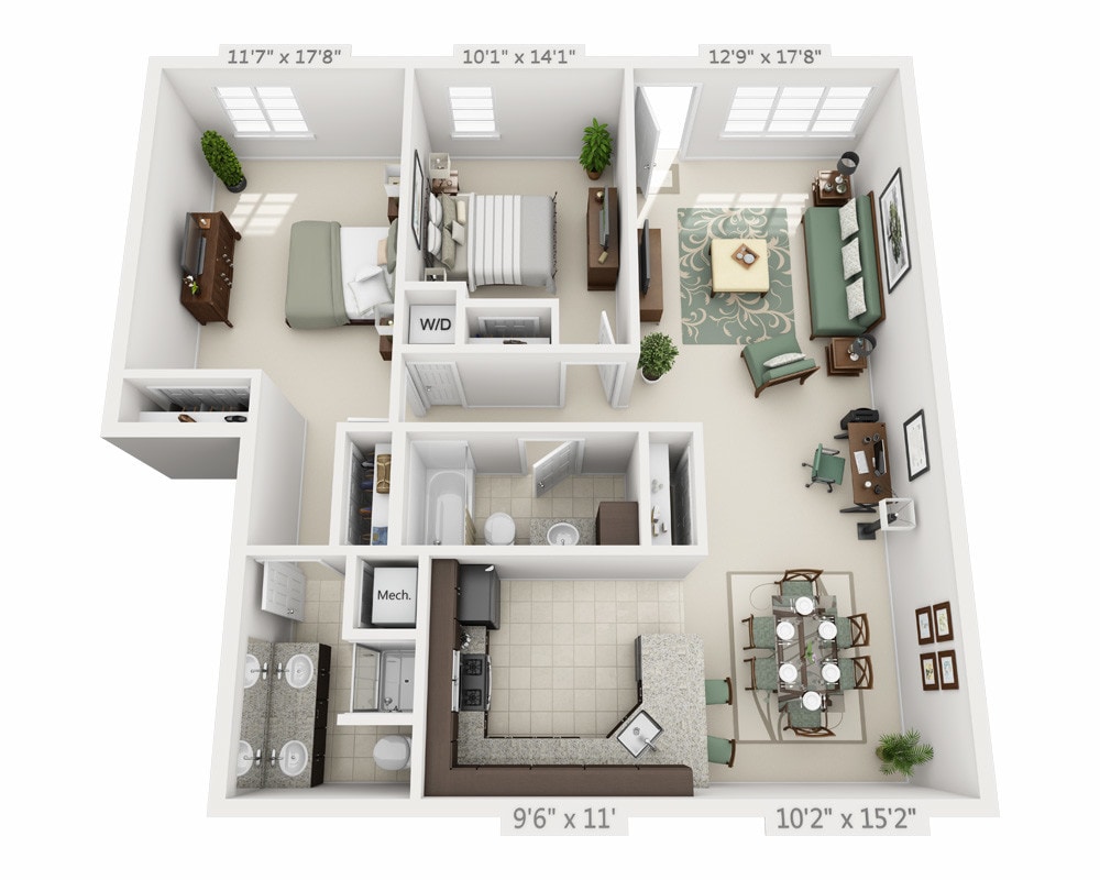 Floor Plan - Two Bedroom B2A