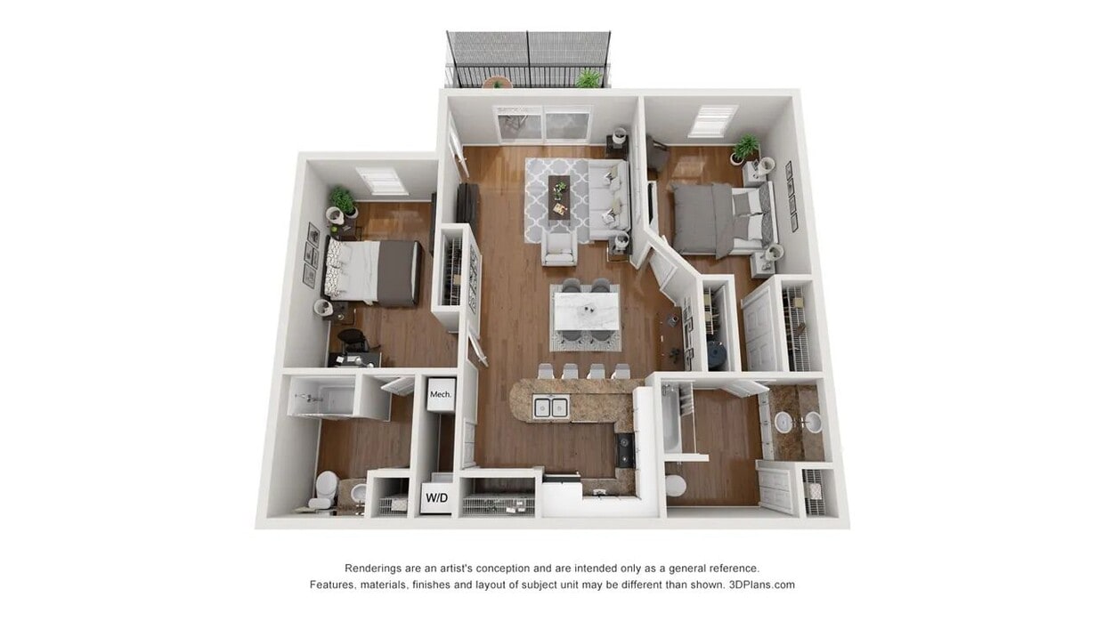 A photo of our 2x2 floor plan, The Grande. - The Grande