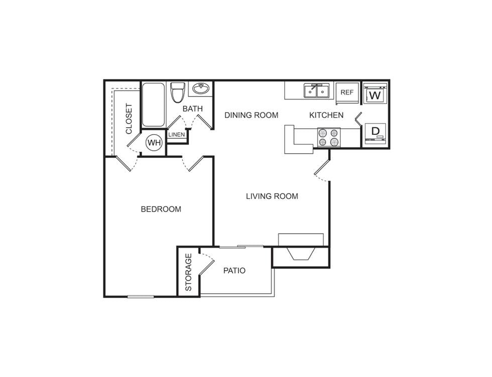 1BR/1BA - 1 Bdrm, 1 Bthrm, 1st Flr