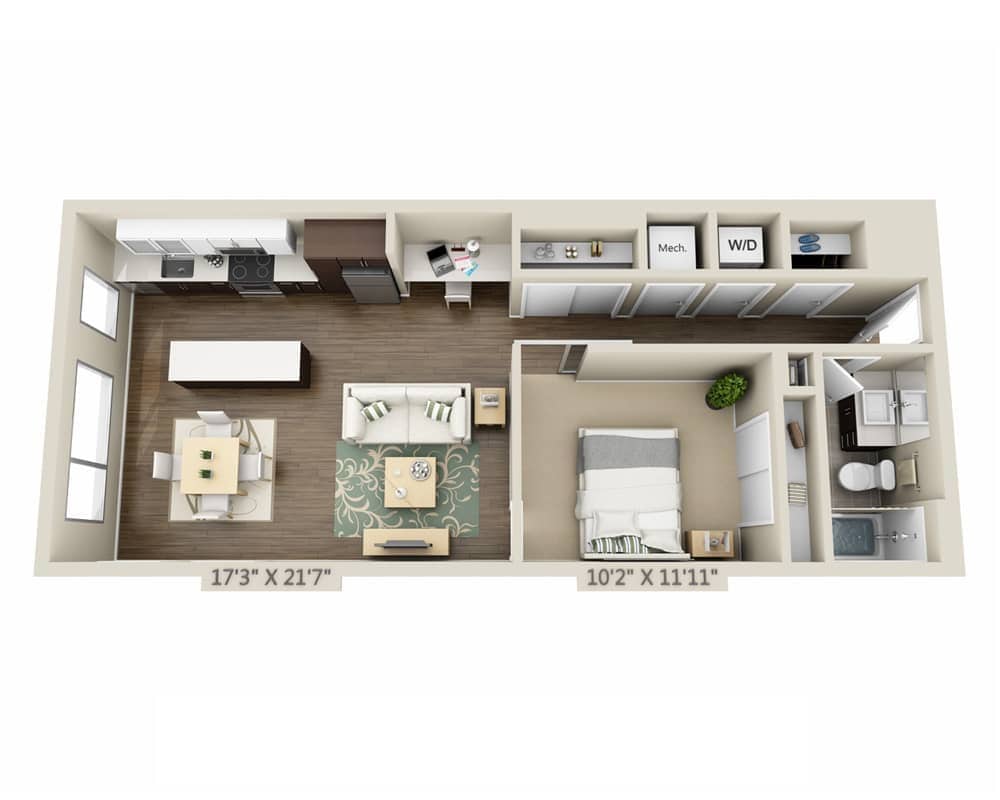 Floor Plan - One Bedroom A1PL