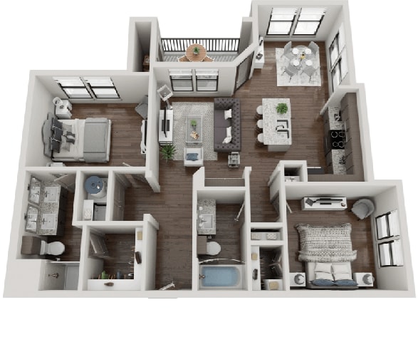 Floor Plan - Two-Bedroom (B2b)