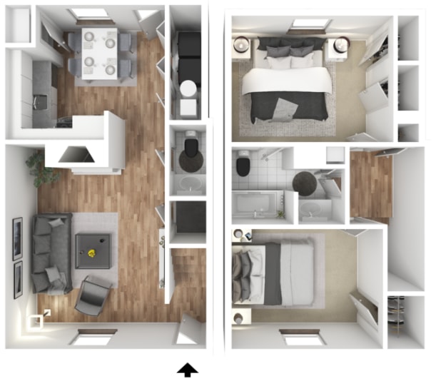 Floor Plan - 2 Bedroom 1 Bath