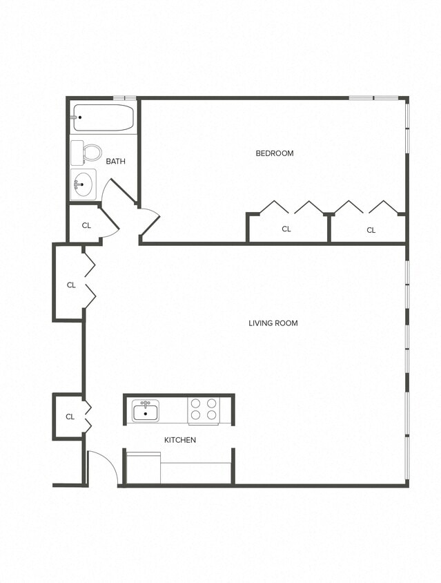 Floor Plan - (S0B3) 1 Bedroom Deluxe With or Without Balcony