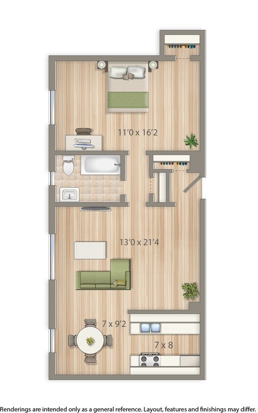 Floor Plan - 1 Bedroom N