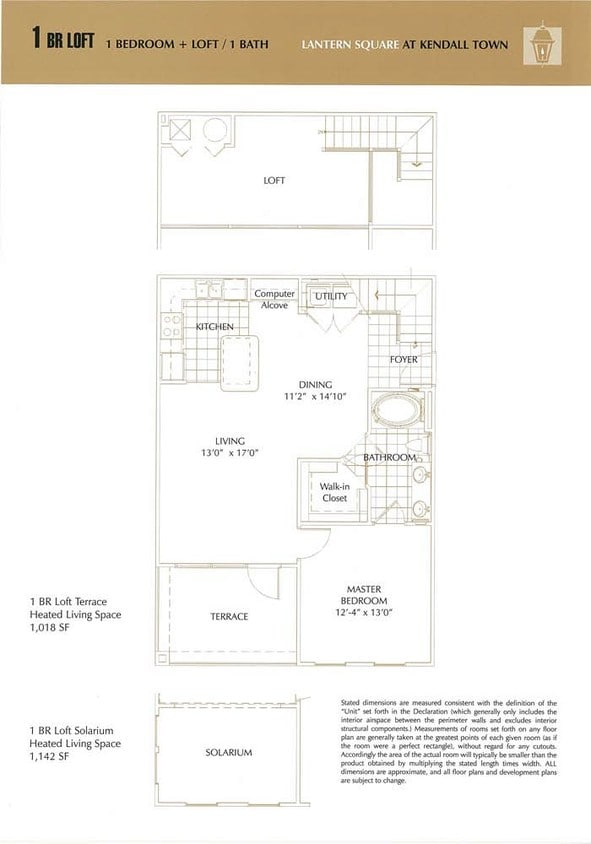1BR/1BA w/ Solarium - 1 Bedroom Loft Solarium