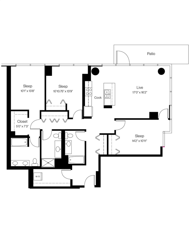 Floor Plan - 3 Bed /3 Bath